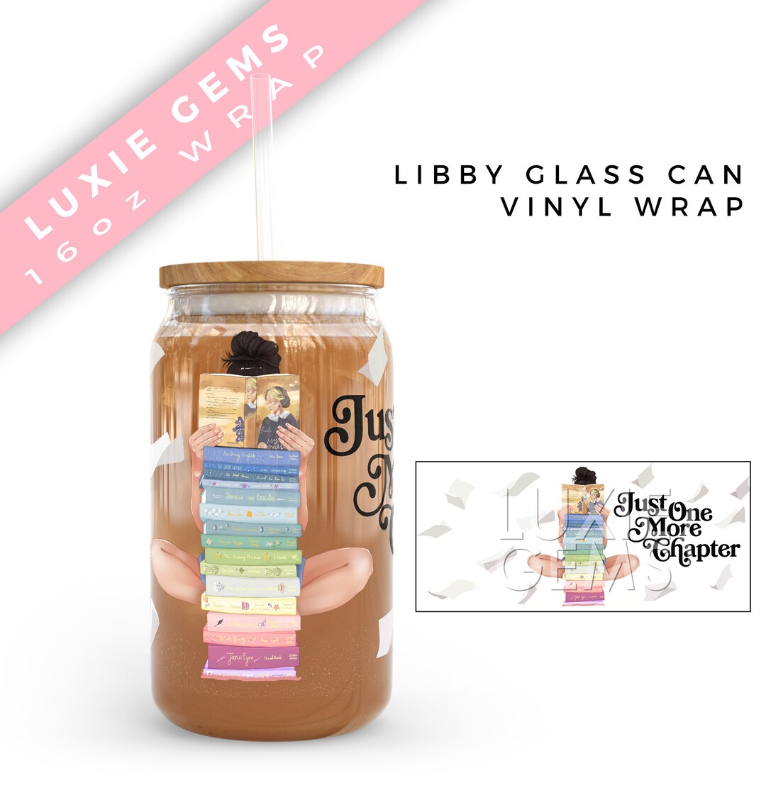Just One More Chapter Book Stack Reading Girl Exclusive Artwork 16oz ...