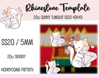20oz Nutcracker King Christmas Winter Rhinestone Honeycomb Template Pattern For Tumblers 20oz SS20/5mm 49x49