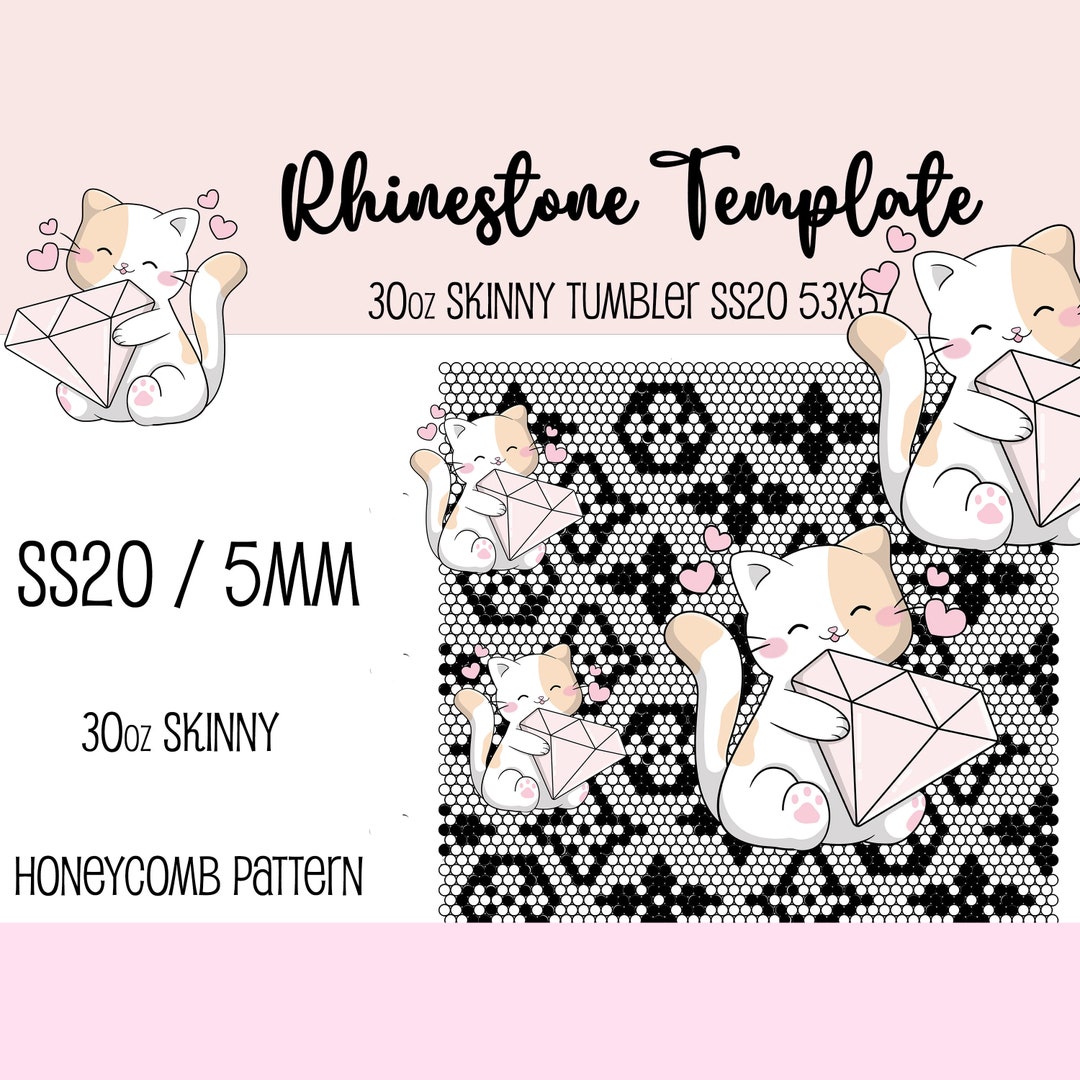 30oz Skinny Luxe Rhinestone Honeycomb Template Pattern for Tumblers ...