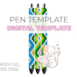Zig Zag Rhinestone Digital Template Inkjoy Gel SS10 12x52