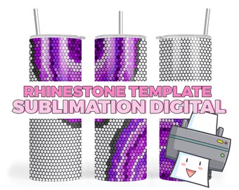 Geode Digital Sublimation Printable Vinyl Wrap File 20oz Skinny Rhinestone Honeycomb Template Pattern SS20