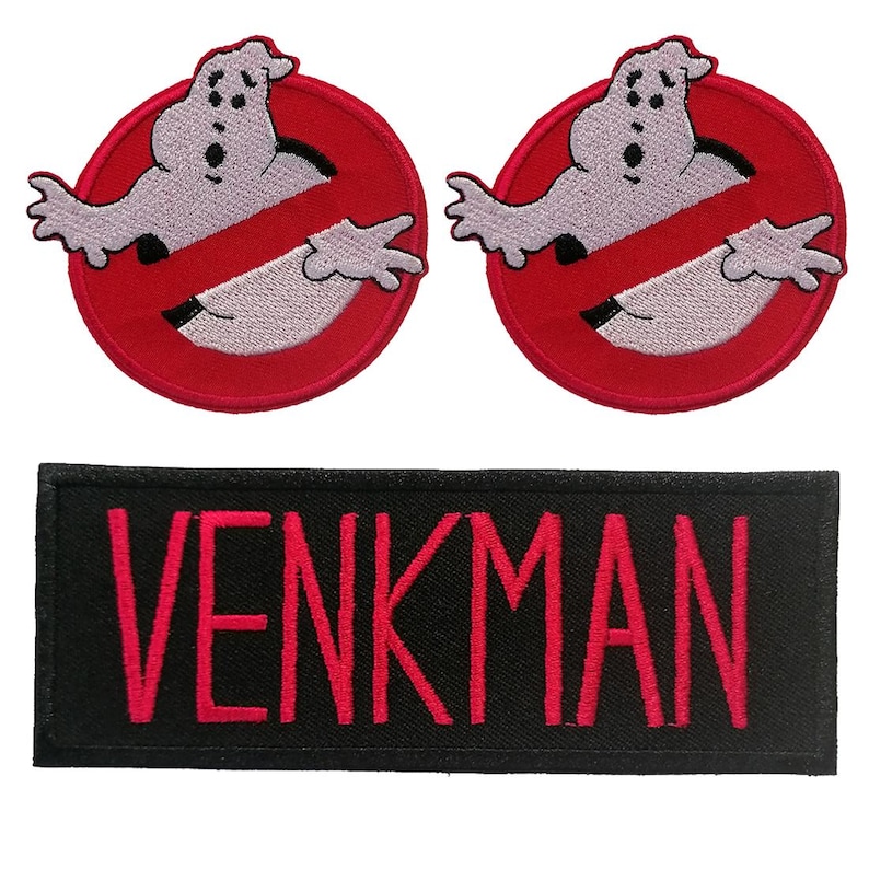 Ghostbusters © Iron on patch application badge Embroided Patches stickers Set 3 Stück Venkman