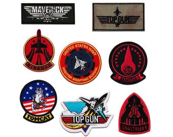 Top Gun © Iron on patch application badge Embroided Patches stickers