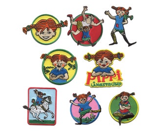 Pippi Longstocking © | Iron on patch application badge Embroided Patches stickers