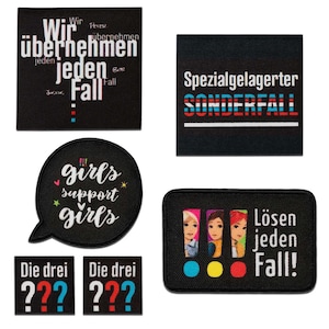 Die Drei Fragezeichen © | Aufnäher, Bügelbild, Aufbügler, Applikationen, Patches, Flicken, Zum Aufbügeln