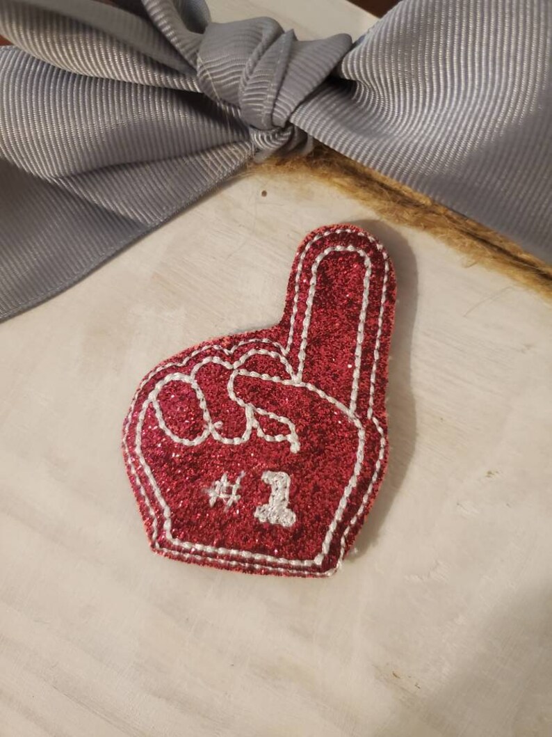 Foam Finger, Sports Finger Feltie, Number One Fan Feltie, 1 Fan Feltie, Embroidery Digital