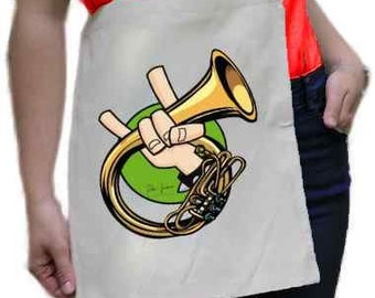 Helikon Baumwolltasche Einkaufsbeutel Musiker Geschenk Shopper Bag Umhängetasche mit langem Henkel aus 100% Baumwolle naturfarben