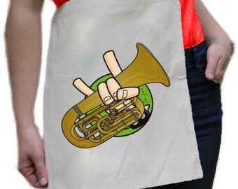 Tuba Bass Perinet Cotton Bag Shopping Bag Musician Gift Shopper Bag Crossbody bag long handle made of 100% cotton natural