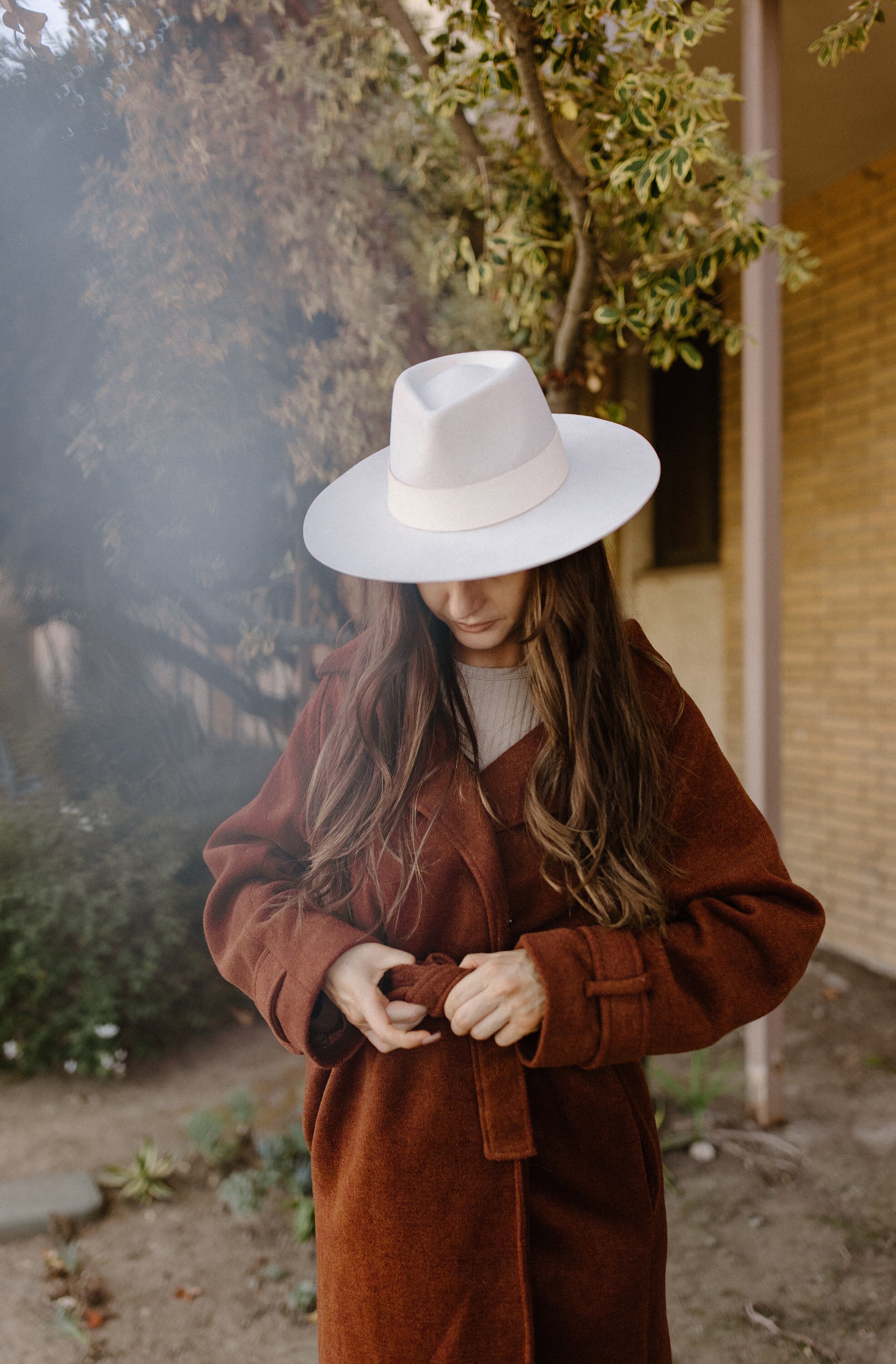White Wool Fedora With Suede Band Fashion Hat Wool Fedora Luxury Hat