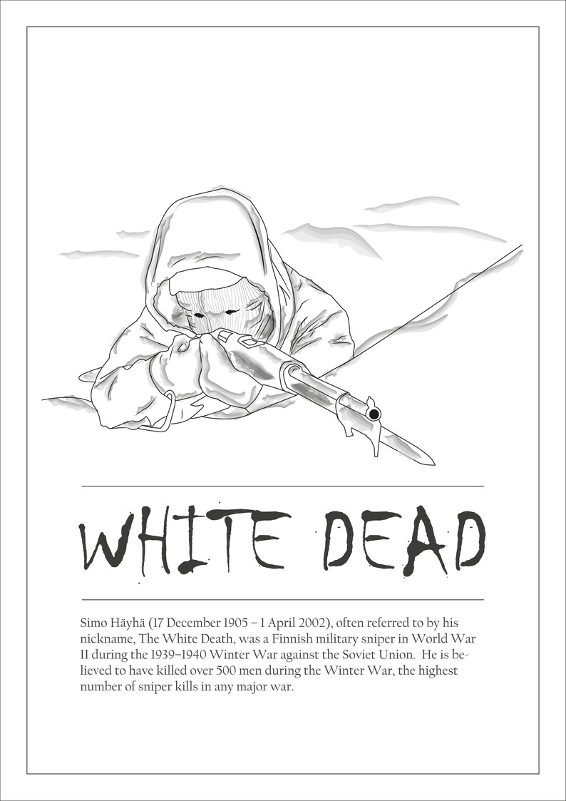 White Dead Finnish Sniper Simo H yh Digital Print Etsy white-dead-finnish-sniper-simo-h-yh-digital-print-etsy