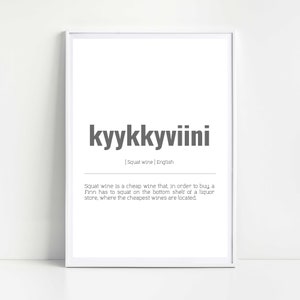 Finnish Kyykkyviini print, Finnish print, Finnish gift, multiple print sizes
