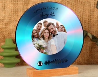 Personalized Song Plaque with Photo: Anniversary Music Gift