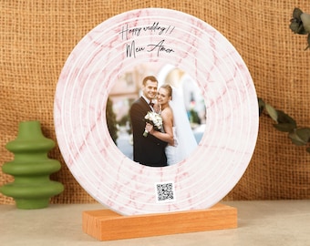 Custom Song Acrylic Plaque: Personalized Music Gift, Wooden Stand
