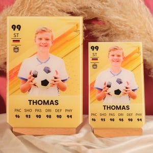 Placa de tarjeta personalizada, regalo acrílico personalizado estilo leyenda de la FIFA, tarjeta de jugador de fútbol con Ultimate Team, regalo para fanáticos del fútbol, EA FC 24