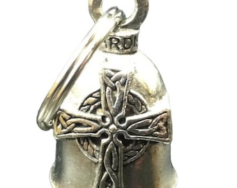 CELTIC CROSS Guardian® Bell Motorcycle FITS Harley Luck Gremlin Ride Christian biker bible