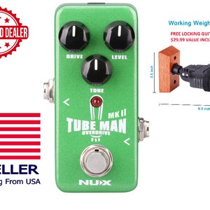 NuX NOD-2 Tube Man MkII Effects Pedal w/ Free Locking GUITAR HANGER