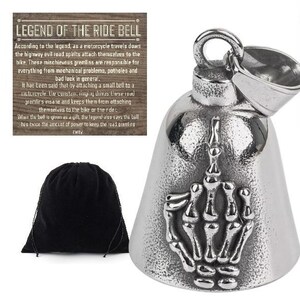 thumbnail image 2 of Guardian® Bell Guardian® Praying Hands With Rosary And Holy Cross Motorcycle Biker Luck Gremlin Riding Bell 2 of 13
