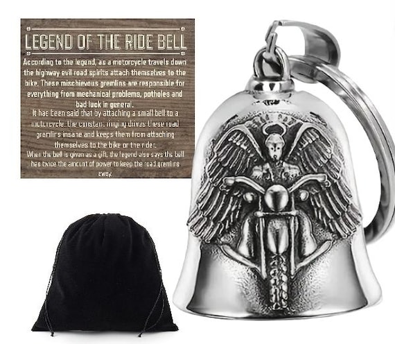 Guardian Angel on MC RIDE BELL Charm Fits All Motorcycles Harley