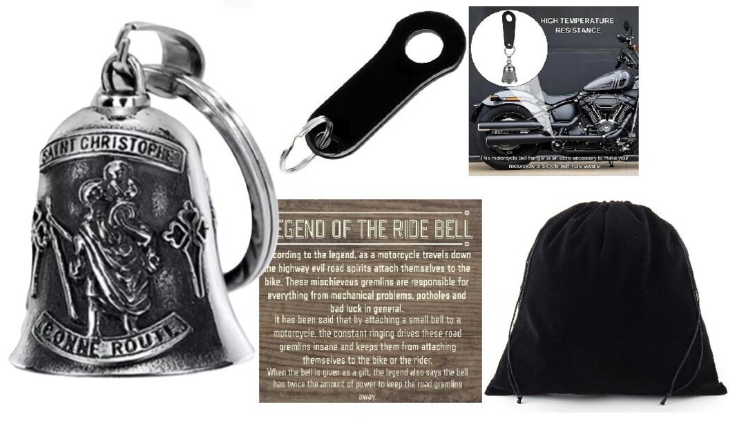 St. Christopher RIDE BIKER BELL Fits All Motorcycles Harley Custom