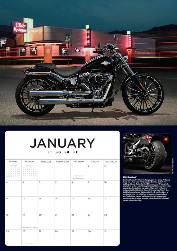 2026 HARLEY-DAVIDSON Motorcycle Deluxe Wall Calendar - 16 Months