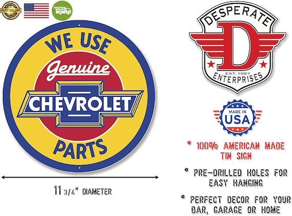 FORD GENUINE PARTS Round Metal Tin Sign Home Office Garage Wall