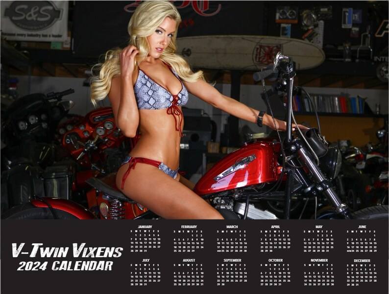 2024 V-twin Vixens Calendar Harley Motorcycles Dream Pin up - Etsy