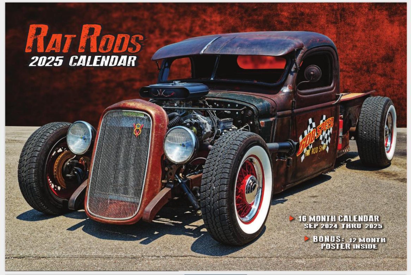 2025 RAT RODS Car CALENDAR Vintage Autos Rat Fink Rusty Model T Gasser ...