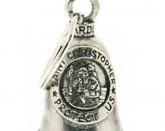 St. Christopher Guardian® Bell Motorcycle FITS Harley Luck Gremlin Ride USA