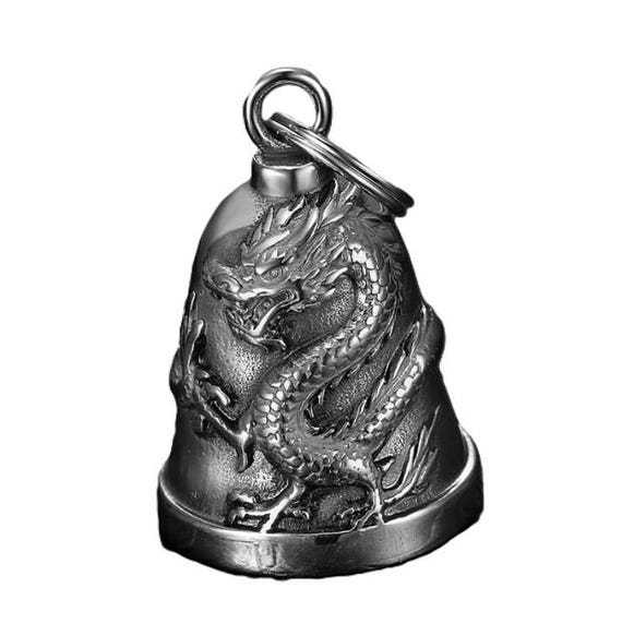 Chinese Guardian Dragon RIDE BIKER BELL & Silver Hanger Fits