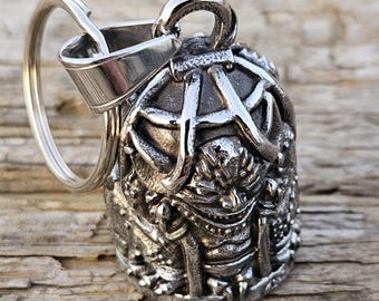 The Ride Bell GREMLIN IN CAGE Lucky Biker Charm Fits All Motorcycles Harley Gift gremlin keychain