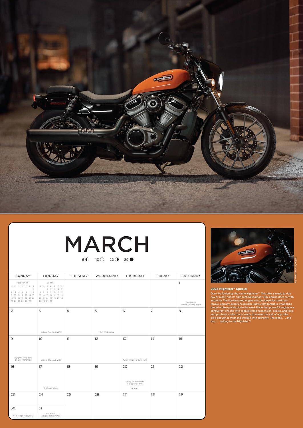 Sale! 2025 HARLEY-DAVIDSON Motorcycle Deluxe Wall Calendar - 16