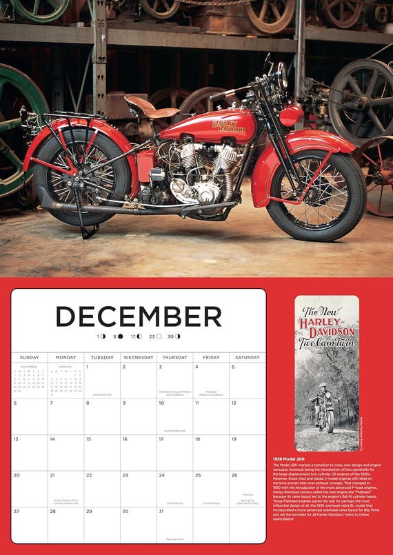 2026 HARLEY-DAVIDSON MOTORCYCLES Wall Calendar 16 Months Sept