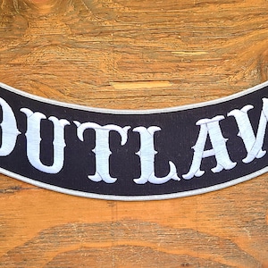 OUTLAW Biker Rocker Patch Embroidered mc jacket vest cut punk jacket custom club motorcycle