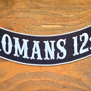 ROMANS 12:2 Biker Rocker Patch Embroidered mc jacket vest cut jacket custom Jesus bible Christian motorcycle