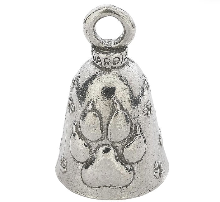 Guardian Bell Dog Good Luck Bell w/Keyring & Black Velvet Gift Bag |  Motorcycle Bell | Lead-Free Pewter | Made in USA