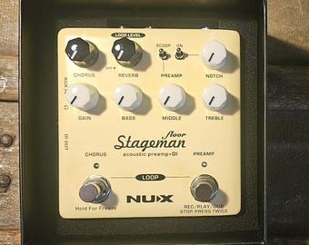 NUX Stageman Pre-Amp ACOUSTIC Guitar Pedal Di Chorus Reverb Looper Open Box