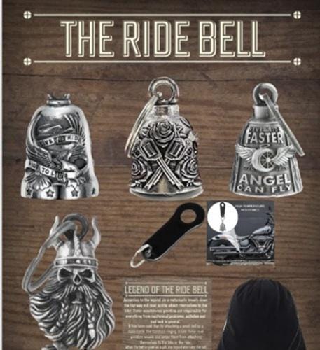 Never Ride Faster Than Guardian Angel RIDE BIKER BELL Fits All