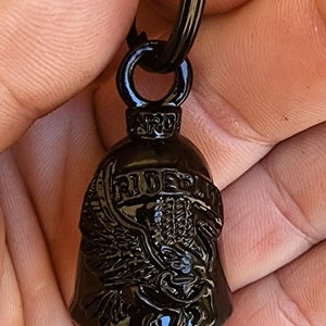 RIDE TO LIVE ( Black) Guardian® Bell Motorcycle Fits Harley Luck Gremlin Ride biker gift lucky charm