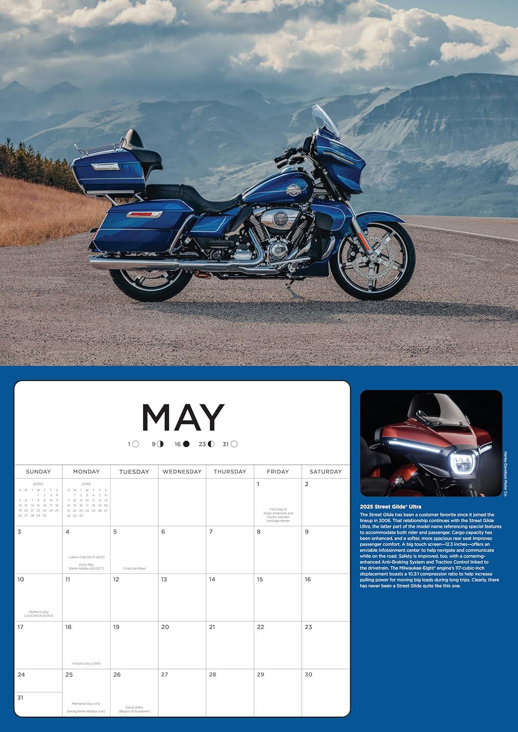 2026 HARLEY-DAVIDSON Motorcycle Deluxe Wall Calendar - 16 Months