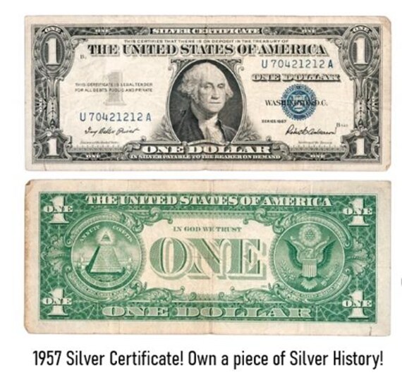1957 One Dollar Silver Certificate & Mercury Dime 90% Silver US