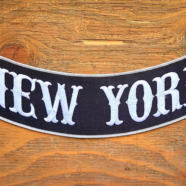 NEW YORK Biker Rocker Patch Embroidered mc jacket vest cut punk jacket custom club nyc