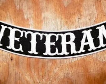 VETERAN Rocker Patch Embroidered mc jacket vest cut punk jacket custom military vet army navy