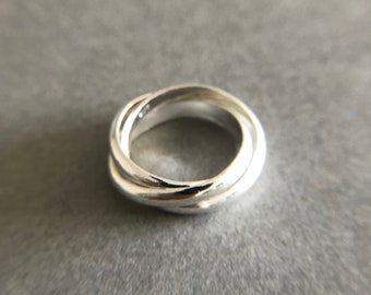 925 Sterling Silver 3 Rolling Ring, Multi Band Rings, Handmade Ring, Interlocked Ring, Statement Ring,Meditation Ring, Ready To Ship****