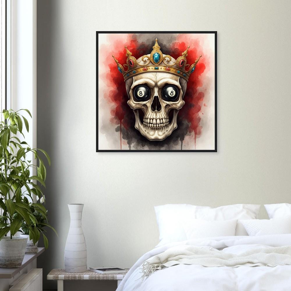 Horned fetal skull - Square framed poster