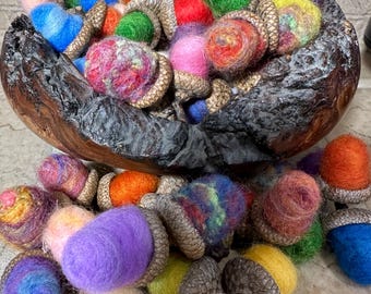 Needle Felted Acorns