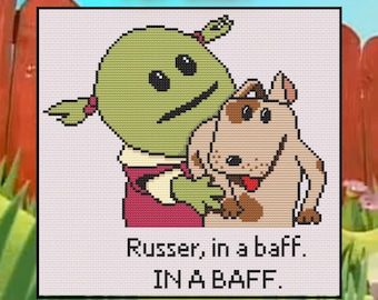 Nanalan Mona - Russer In A Baff - Cross Stitch Pattern - PDF ONLY - Canadian Nostalgia