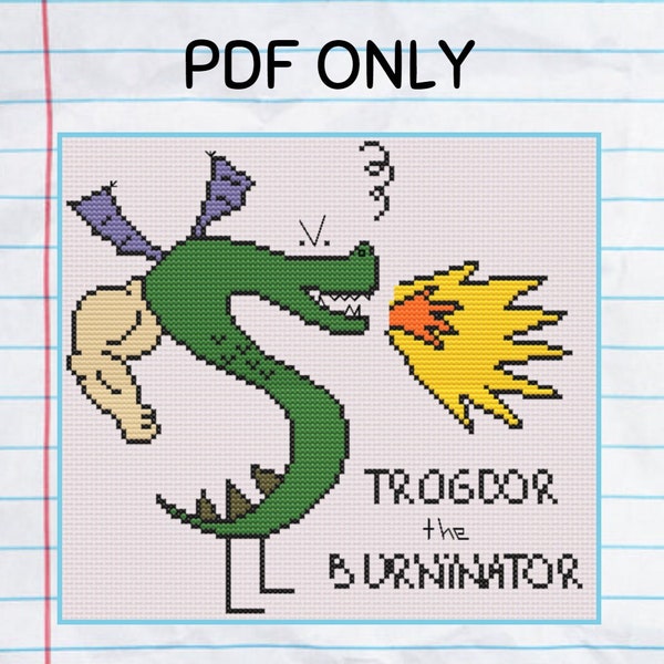 Strongbad - Trogdor the Burninator - Cross Stitch Pattern - PDF ONLY - HomeStarRunner