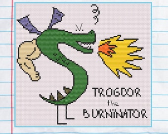 Strongbad - Trogdor le Burninator - Modèle de point de croix - PDF UNIQUEMENT - HomeStarRunner