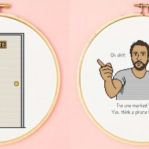It&#39;s Always Sunny in Philadelphia Charlie - Pirate Door - Cross Stitch Pattern Set - PDF ONLY