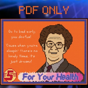 Dr Steve Brule - Pour votre santé - Tim et Eric - Modèle de point de croix - PDF UNIQUEMENT